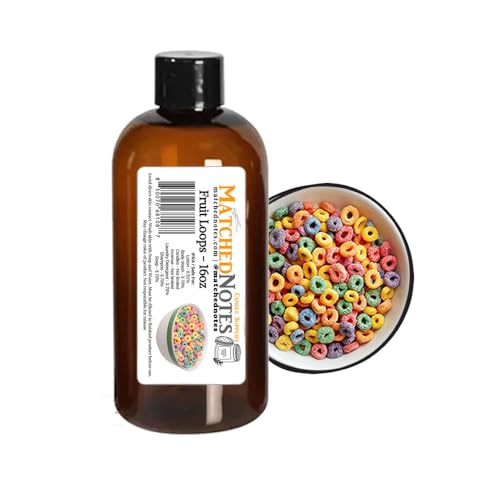 Matched Notes Fragrance Oil for Candles, Soap Making, Lotion, Bath Bombs, Body Wash, Home Scents, Incense, Laundry Detergent, Shampoo | Skin Safe, Phthalate Free (16oz, Fruit Loops)