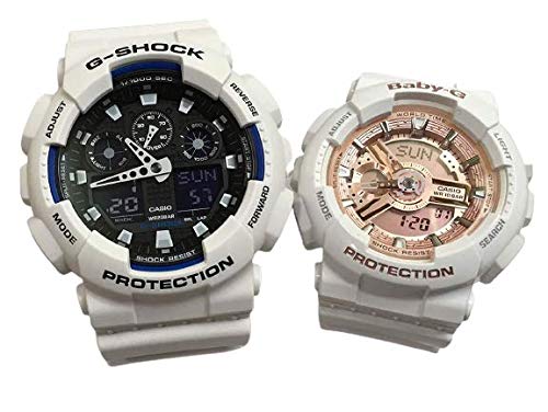 �J�V�ICASIO �r���v G-SHOCK&BABY-G �y�A�E�H�b�` ���l������G�V���b�N�y�A �����y�A�P�[�X���� �W�[�V���b�N&�x�r�[�W�[ �z���C�g �� GA-100B-7AJF BA-110-7A1JF �������K�i