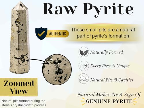 Image of Amazing Gemstone Large Raw Pyrite Crystal Towers ~ Natural Healing Crystal Point Obelisk for Reiki Healing and Crystal Grid (5.5 inch to 6 inch INCH)