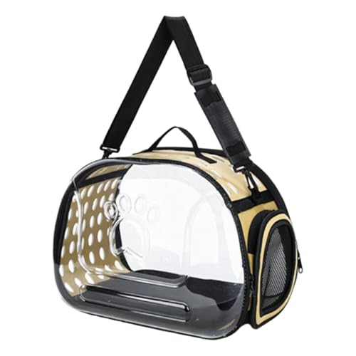 Sac de transport chatons et chiens pour voyager léger avec filet aéré or