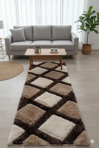 Image of Luxury Shaggy Carpet Runner - 2x5 ft Soft Rug for Hallway and Living Room, Designed for Comfort and Contemporary Vibes