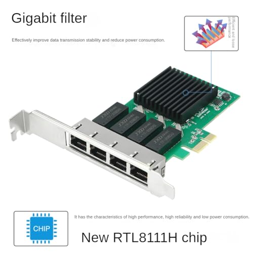 Tarjeta de Red de 4 Puertos con Chip RTL8111H para Optimizar Tráfico Ethernet 7