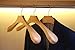 JS HANGER Sturdy Wide Shoulder Wooden Coat Hangers with Anti-rust Hook, Natural Finish, 3 Pack