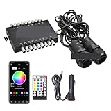 POAHNCU Lámpara de fibra óptica, Sensibilidad Del Equipo Techo De La Fibra Óptica Coche Luces Estrella Tejado DC12V 9W RGB Alta,Interior de la vida en el hogar