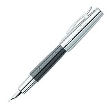 Patronen-/ Konvertersystem Faber-Castell 148243 - Füllfederhalter e-motion Edelharz Parkett, Feder: B, inklusive Geschenkverpackung, Schaftfarbe: schwarz / silber