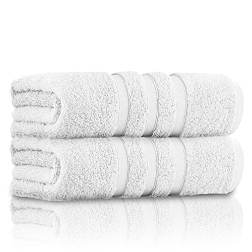 GC GAVENO CAVAILIA 100% algodón Hilado en Anillo, sábanas de Lujo de 550 g/m², Egipcio, Blanco, Toalla de baño de 70 x 120 Pulgadas