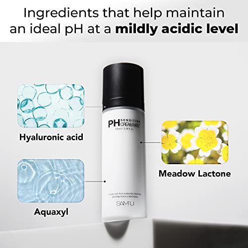 Sam’u Ph Sensitive Cream Mist | Daily Face Moisturizer For Dry Sensitive Skin | Korean Face Mist Hydrating Spray | Moisturizing Cream Facial Mist Spray Face Care (Pack Of 1, 3.38 Fl Oz.) #TOP3