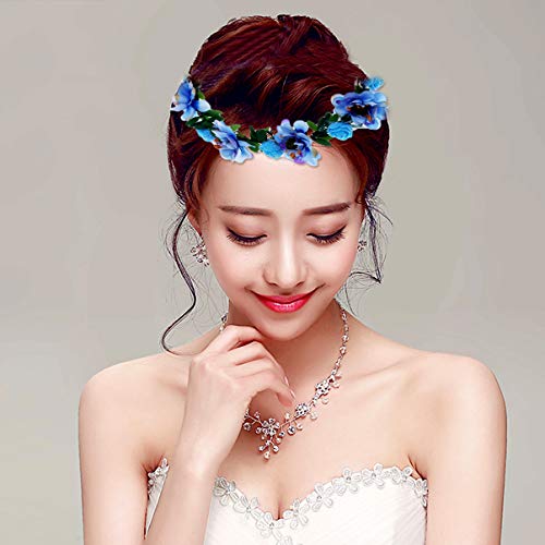 Lurrose Bohemia Floral Headband Wedding Bride Garland Hairband Wreaths Garlands for Wedding Party Hat Ornament Party Festival Beach - Image 2