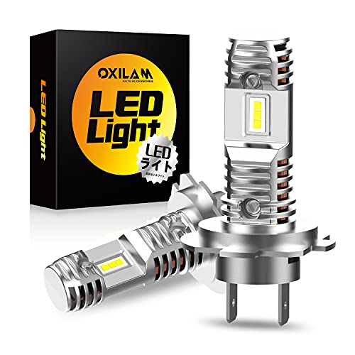 OXILAM Mini Size H7 LED Bulbs, 6000K White Super Bright CSP Chips LED Conversion Kit Wireless, Replacement Halogen Light Bulb, Pack of 2