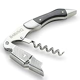 Barvivo Professional Waiters Corkscrew - Stainless Steel and Ebony Wine Opener and Bottle Opener with Double-Hinged Fulcrum - Durable Cork Screws for Wine Bottles with Foil Cutter - 11.9 x 1.5 x 3 cm
