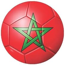 National Flag Soccer Ball 3D Decal - Peel & Stick for Any Smooth Surface, Car and Window - 2026 World Cup Gifts for Sports Fans 12" Morocco
