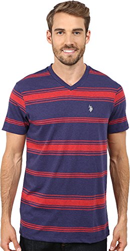U.S. Polo Assn. Men's Striped T-Shirt, Dodger Blue, Large