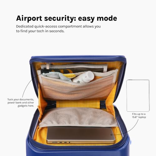 Image of MOKOBARA Aisle Cabin Pro Laptop Luggage Trolley Bag 57cm 41L Navy | Polycarbonate Hardshell, Frosted Hardware, Dedicated Tech Compartment for 15.6 inch Laptop, YKK Zippers, TSA Lock, Silent Wheels