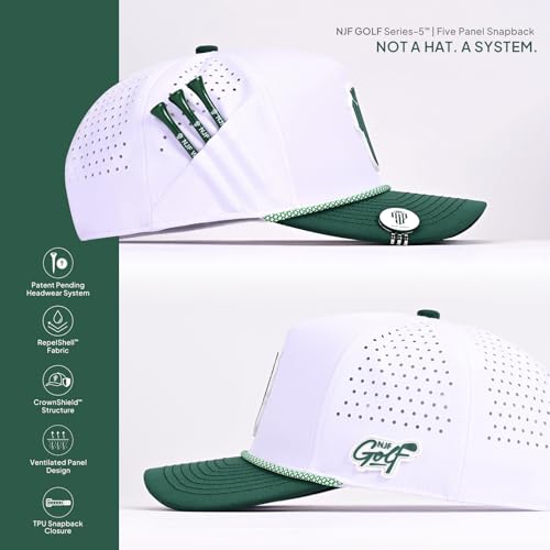 Image of Men's Golf Hat with Tee Holder & Magnetic Ball Marker | Breathable Performance Golfing Hat for Men | Water-Resistant Rope Golf Cap | Moisture-Wicking Snapback Golfing Hats