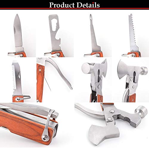 Alpinewol Camping Accessories Multitool Gifts for Men, 16 in 1 Multi Tool Survival Gear with Hammer Pliers Saw Screwdrivers Bottle Opener, Gift for Birthday Christmas Fathers Day Outdoor Cool Gadgets