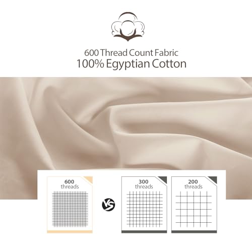 100% Egyptian Cotton King Size Fitted Sheet, 600 Thread Count Sateen by Shunjie.Home - Used condition - Image 2