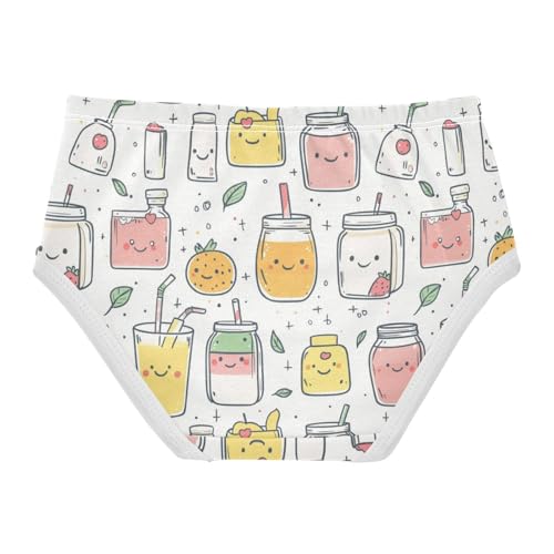 ZZKKO Cute Various Drinks Girls Underwear Toddler Panties for Girls Comfort Brief Size 2-8T2