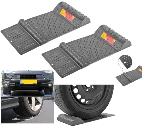 Set 2 Stück Parkmatte rutschfest Positionsmatte Bremsmatte Parkhilfe 520 x 250mm, Bremsschwelle Stopper Garage Parkplatz