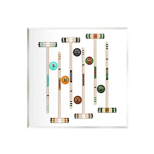 Stupell Industries Upscale Fashion Brand Croquet Sport Glam Emblem Wood Wall Art, Design By Ziwei Li