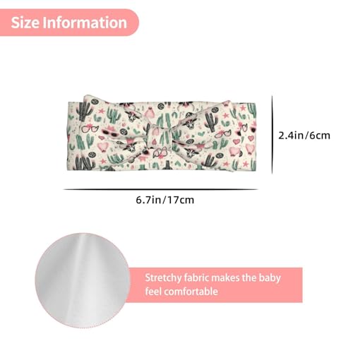 Western Cactus 1 Print Baby Girl Bows Headbands Baby Girls Newborn Headbands Infant Toddlers 0-6 Months3