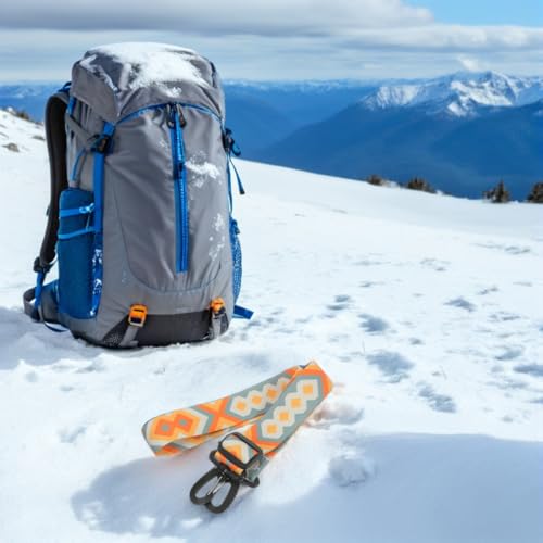 SUPVOX 2pcs Ski Boot Carrier Sling: Shoulder Strap for Snowboard Boots & Ice Skates - Hands-Free Carrying Leash for Skiing, Ice Skates (Yellow/Blue & Purple/Blue)