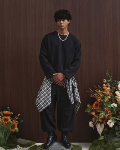 CLOTH N CODE Full Sleeve Black Cotton Oversized Men's T-Shirt - Image 2