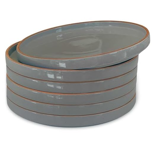 Mora Ceramic Flat Plates Set of 6-8 in - The Dessert, Salad, Appetizer, Small Lunch, etc Plate. Microwave, Oven, and Dishwasher Safe, Scratch Resistant. Kitchen Porcelain Dish - Assorted Neutrals