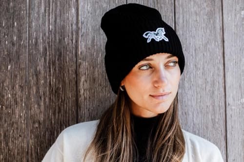 Bonnet noir cheval vert foncé aux finitions soignées et élégantes - 2