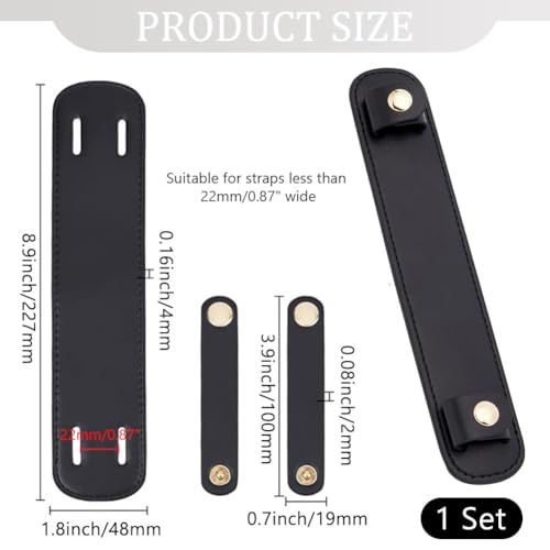 Image of WEBEEDY Leather Shoulder Strap Pad Replacement Non-Slip Cushion Pad Detachable Thick Leather Strap Cover for Tote Bags Handbag Purse Repair, Black, 8.9x1.8 inch