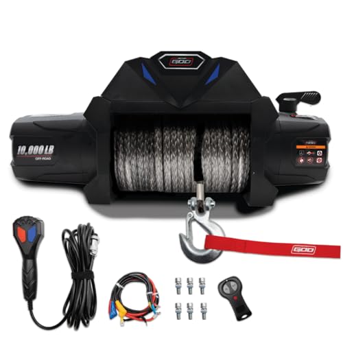 Winch eléctrico 10000 lb con cuerda sintética 12V miniatura 1