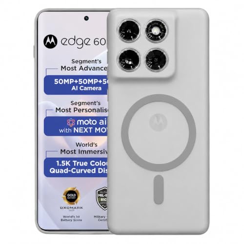 Image of DIZORO Matte Case for Motorola Edge 60 Pro Compatible with MagSafe, Camera Lens Full Protection, Shockproof Translucent Frosted TPU Soft Phone Cover, Anti-Fingerprint (Grey)