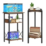 HOOBRO 10 Gallon Aquarium Stand, 3-Tier Fish Tank Stand with Storage and Small Round Side Table for Small Spaces, 28.7' H Tall Coffee Drink...
