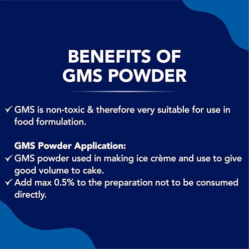 KOR GMS Powder (Glycerol Monostearate) - 800g (Pack Of 1) / Making for Soft, Smooth and Creamy, Instant Cake Premixes and Ice Creams