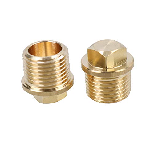 AB Tools 2 Pack Universal Brass Boat Drain Plug Speedboat Rib Garboard Bung Transom