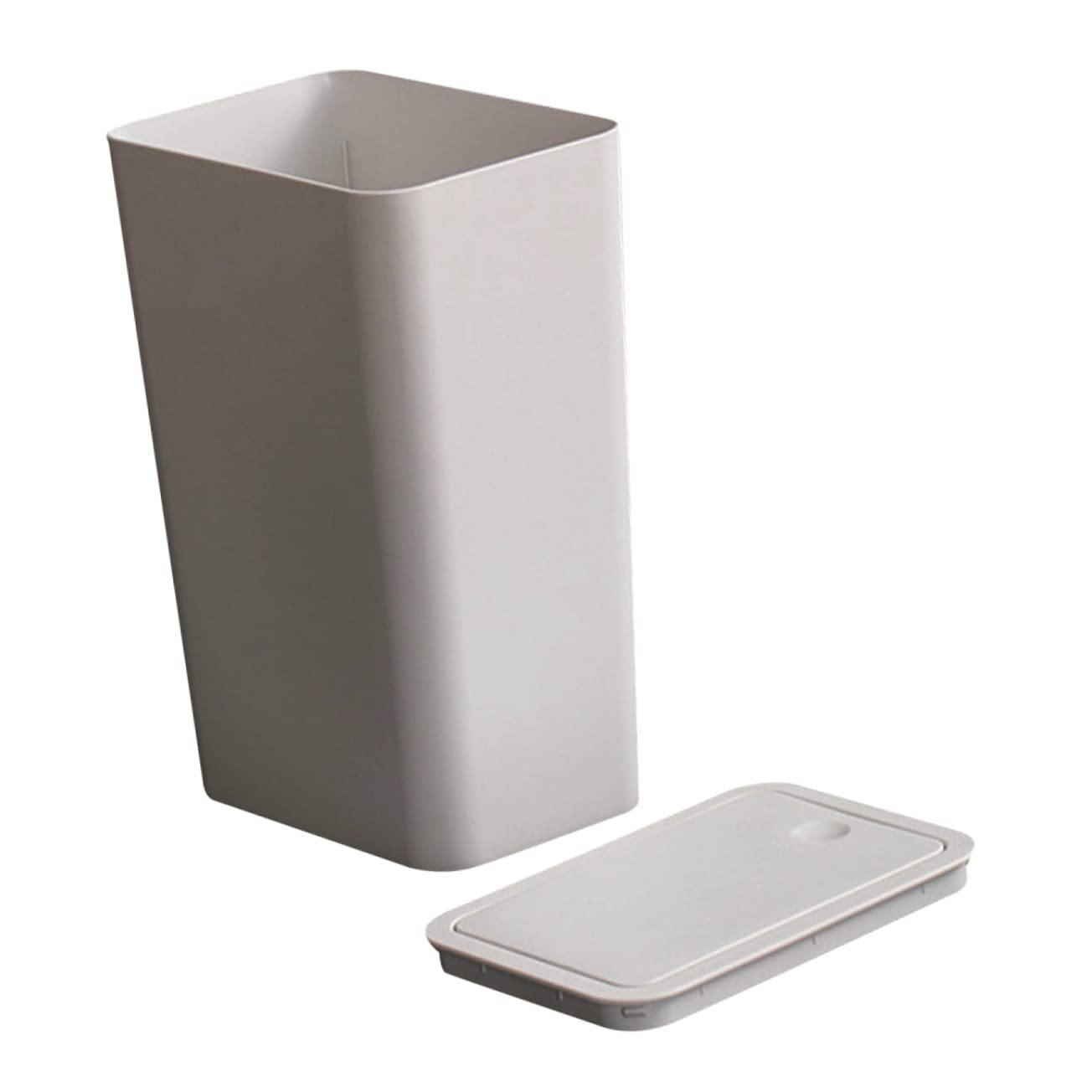 COLLBATH Slim Trash Can with Lid Plastic Waste Basket for Bathroom Kitchen Office and Bedroom Press Top Litter Bin for Narrow Spaces Modern Design