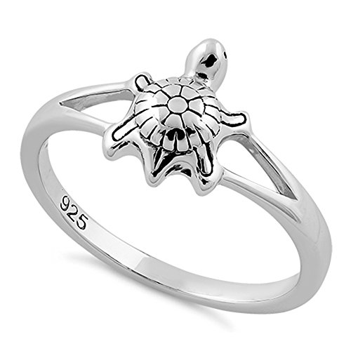Sterling Silver High Polish Turtle Ring (8) #TOP2