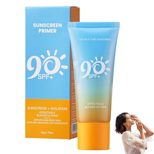 Sonnencreme Gesicht 90, Tagescreme Sonnenschutz mit LSF 90, Feuchtigkeitsspendende Sunscreen, UVA/UVB Schutz für Gesicht & Körper, Anti Aging Hautpflege, Für Damen Skincare