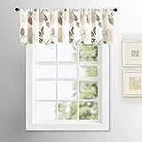 MRTREES Sheer Printed Valance Curtains for Kitchen Windows, Small Modern Rod Pocket Voile Valance Wi