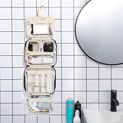 Estour Toiletry Bag For Women, Large Travel Makeup Bag Organizer With Detachable Mirror And Transparent Cosmetic Bag, Suitable For Travel Size Toiletries, Gifts For Women-Classic Black #TOP7