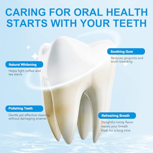 Image of Teeth Whitening Powder with Hydroxyapatite - Tooth Powder for Surface Stain Removal - Fresh Mint Formula for Coffee & Tea Stains - Enamel-Friendly Whitening Powder for Sensitive Teeth