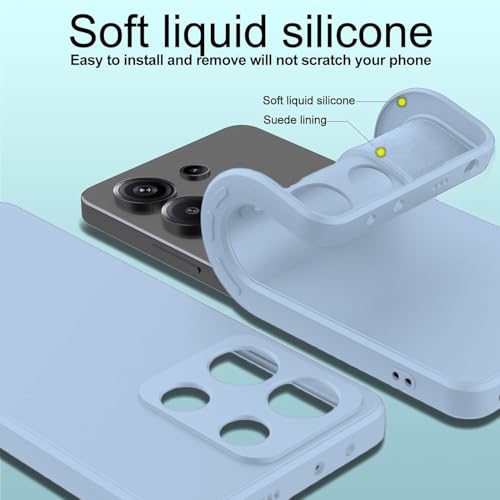 Image of DIZORO Compatible with Mi Redmi Note 13 5G Back Cover with Upgraded Square Edges for Camera Protection Shockproof Flexible Matte Liquid Silicone Mobile Phone Case (Carolina)