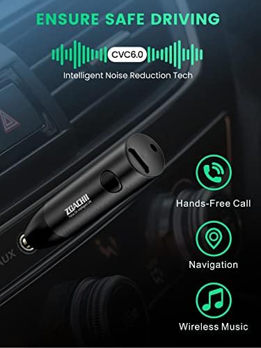 Bluetooth Aux Adapter for Car, ZOACHII 3.5mm Bluetooth 5.0 Receiver with Noise Cancellation Microphone for Handsfree Call, Wireless Adapter for Home Stereo Music Streaming Speaker Headphone [1 Piece]