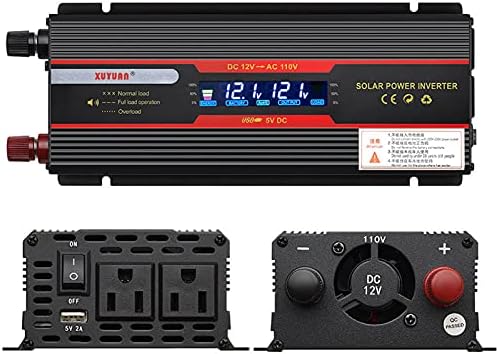 DDHVVOH 3000w Power Inverter Dc 12v to Ac 110v 120v with LCD Display,Suitable for Automobile,Wind Power,Solar Power,Power Generation Industry,24V-110V-3000W