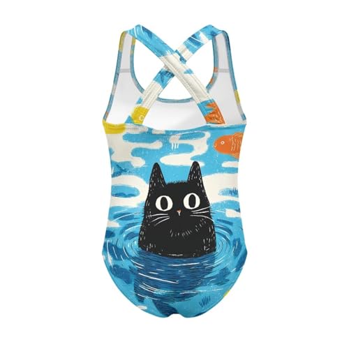 One Piece Swimsuits for Girls,Cewneck Sleeveless Crossback Bathing Suit Teens Qiuck Dry Beach Swimming Suit 5-14Y2