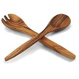 Pacific Merchants Acaciaware 12-Inch Acacia Wood Fork and Spoon Salad Serving Set