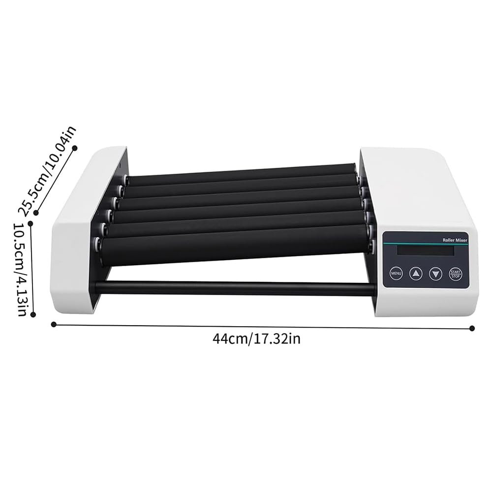 Agitatore Orbitale Digitale, Miscelatore Per Provette Da Laboratorio a 6 Rulli Con Display LCD, Velocità Regolabile Da 20 a 80 Giri/min, Modalità Continua O Timer Da 1 Minuto a 23 Ore E 59 Minuti