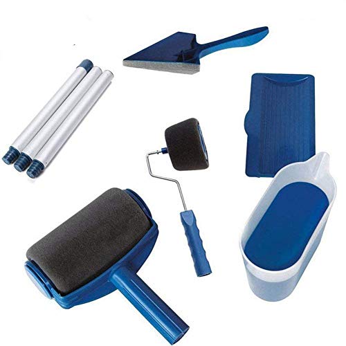 Modoca 8 Pcs Kit de Rouleau de Peinture, Ensemble de Brosse à Rouleau de Peinture, pour Peinture sur Mur/Plafond/Porte, Décor Jardin/Maison