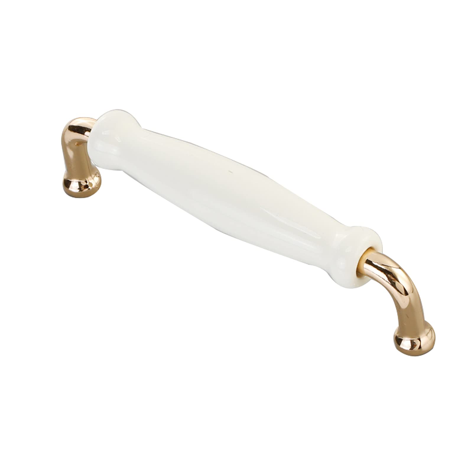 Niusabou One Color Single Hole Handle, Ceramic Zinc Bow Kitchen Cabinet Drawer Handles Knobs Levers Single Hole 96-128Mm(Hole Distance 96Mm)