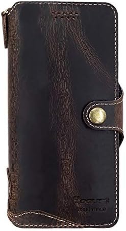 Yogurt Case for iPhone 8 Plus, Case for iPhone 7 Plus, Genuine Leather Wallet Handmade Compatible with iPhone 8 Plus/7 Plus 5.5 Inch Oil Leather