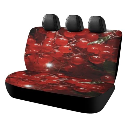 Funda de asiento trasero de coche, SUV y furgoneta duradera contra arañazos con hojas rojas